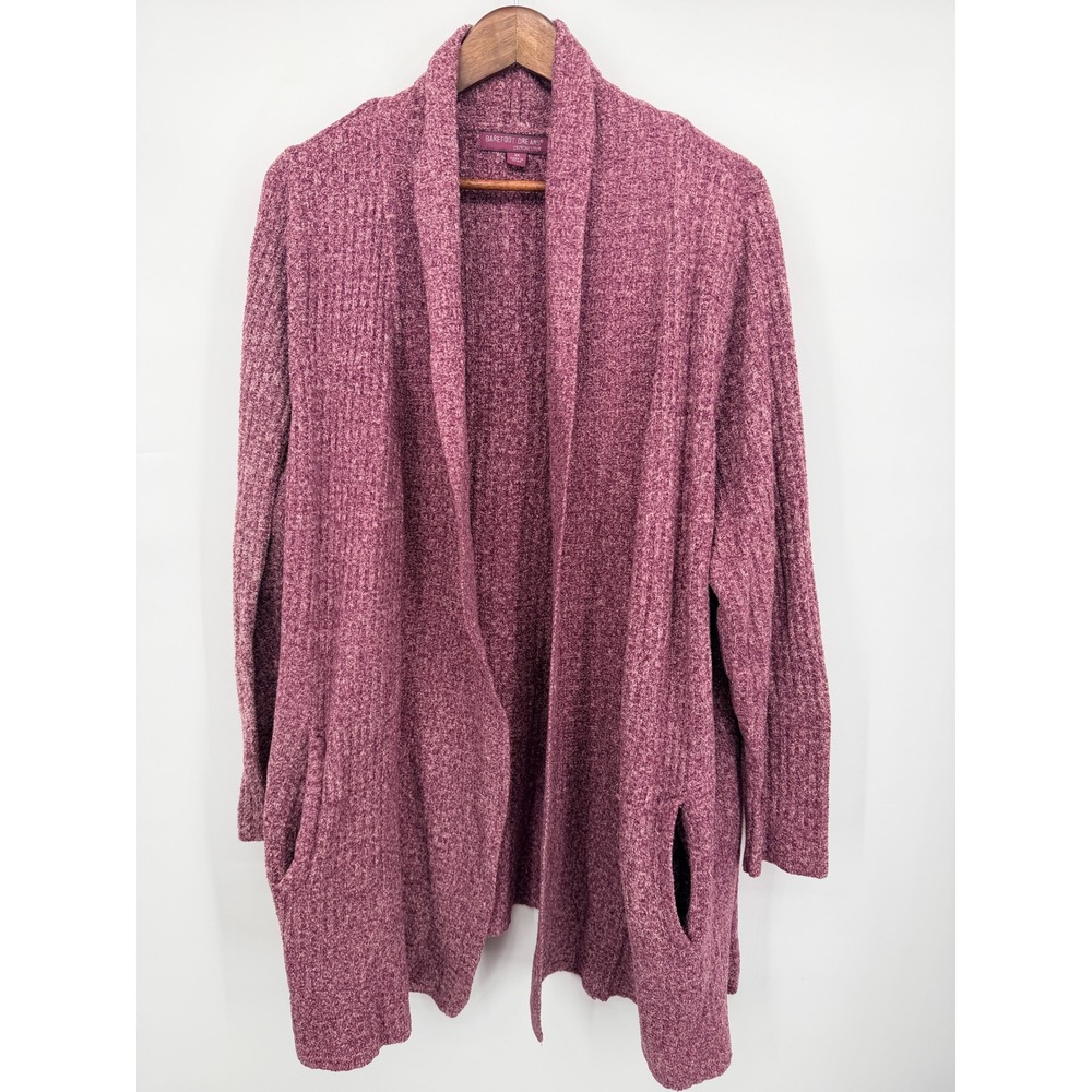 Barefoot Dreams Cardigan Women 3X Plum Excellent CozyChic Lite Open Front 494